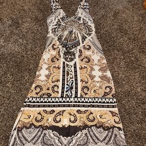 Boston Proper White Cream Long Sundress